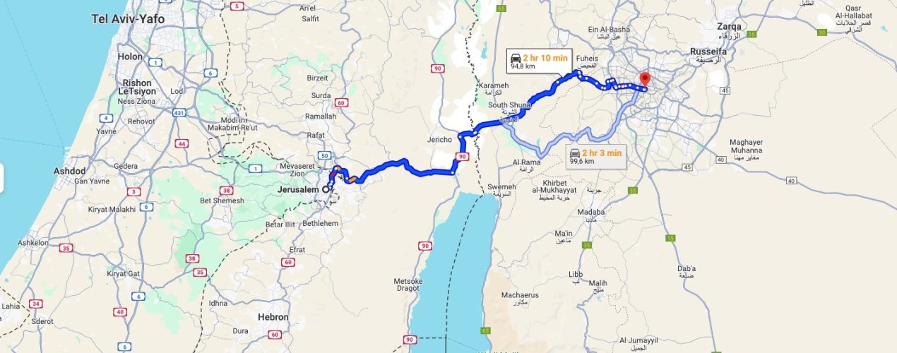 Traveling from Jordan to Palestine